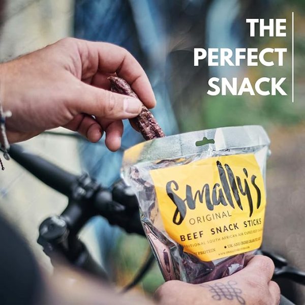 Smally's Biltong Original - High Protein Beef Snack, Ready to Eat, Gluten Free, Low Fat, No Added Sugar, No Artificial Colours or Flavours - 500g Pack