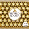 Ferrero Rocher Pralines, Chocolate Gifts for Christmas - Chocolate Hamper, Covered in Milk Chocolate and Nuts, 42 Pieces (525g)