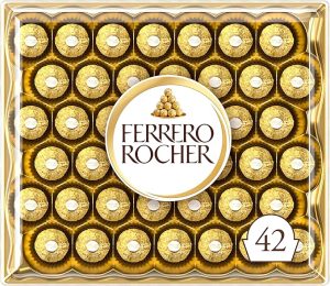 Ferrero Rocher Pralines, Chocolate Gifts for Christmas - Chocolate Hamper, Covered in Milk Chocolate and Nuts, 42 Pieces (525g)