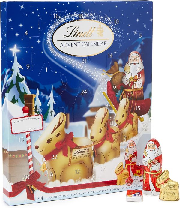 Lindt Milk Chocolate Christmas Advent Calendar 2025 – Medium 160g – 24 Chocolate Figures & Truffles – Magical Countdown Gift