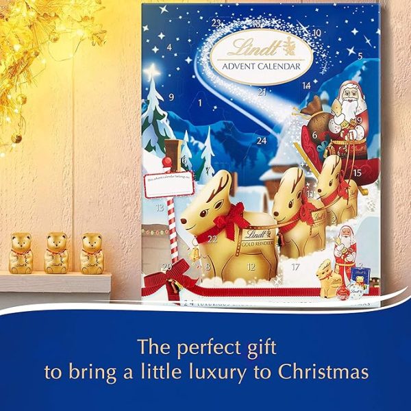 Lindt Milk Chocolate Christmas Advent Calendar 2025 – Medium 160g – 24 Chocolate Figures & Truffles – Magical Countdown Gift